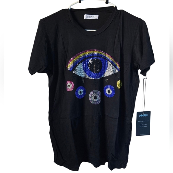 Lauren Moshi Crystal Rainbow Evil Eye tee - Picture 4 of 10
